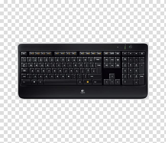 Computer keyboard Computer mouse Logitech Unifying receiver USB, backlight transparent background PNG clipart