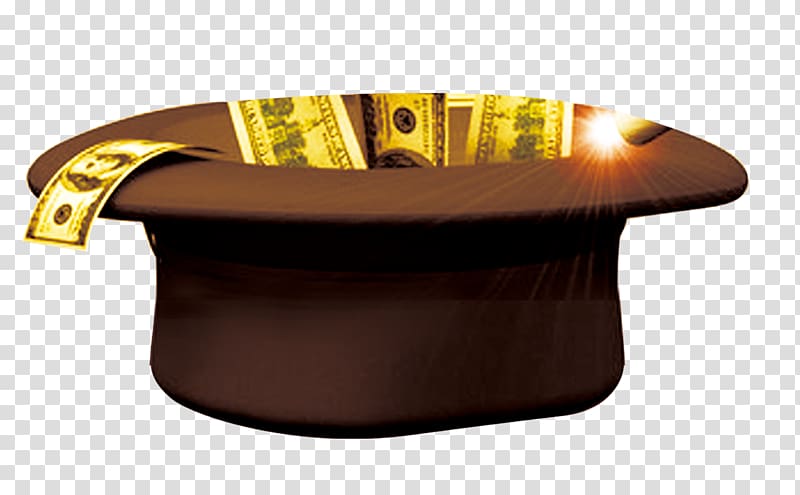 Magic Hat, Gold Coin float i transparent background PNG clipart