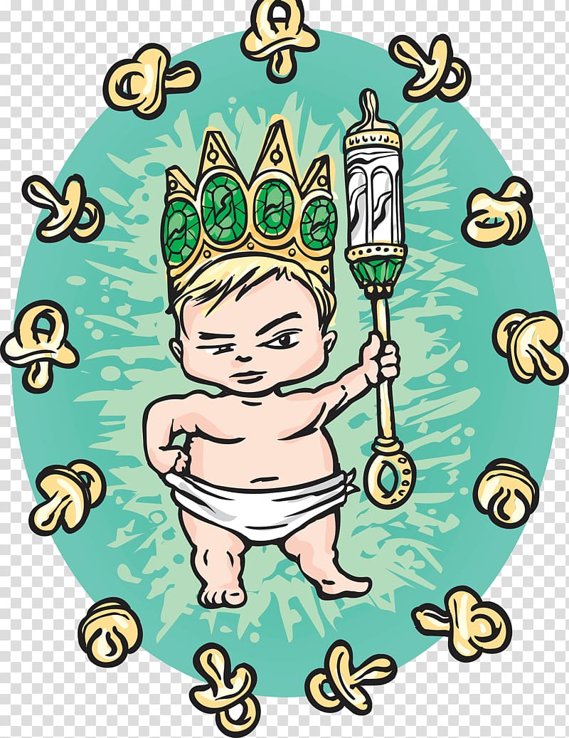 Cartoon Illustration, Baby little emperor transparent background PNG clipart