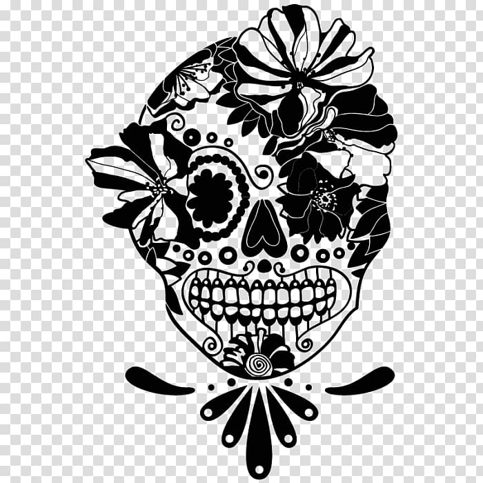 Calavera Skull Day of the Dead Drawing Mexico, skull transparent background PNG clipart