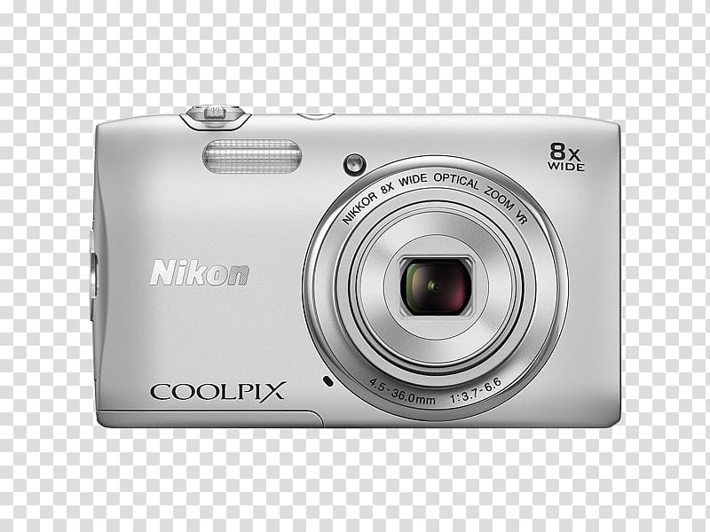 Nikon Coolpix S3600 20.1 MP Digital Camera, 720p, Silver Point-and-shoot camera Nikon COOLPIX AW100 Sony Cyber-shot DSC-W830, nikon\'s coolpix p900 transparent background PNG clipart