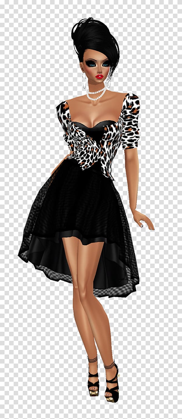 Little black dress Polka dot Supermodel Fashion, don\'t dress revealing manners transparent background PNG clipart
