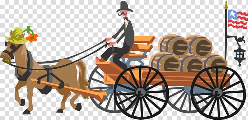 Horse-drawn vehicle Carriage Cartoon, 19th Century Genre Painting People in America transparent background PNG clipart