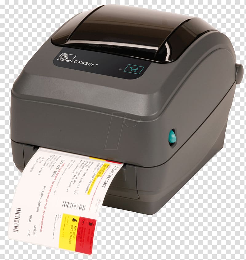 Label printer Thermal-transfer printing Zebra Technologies Thermal printing, printer transparent background PNG clipart