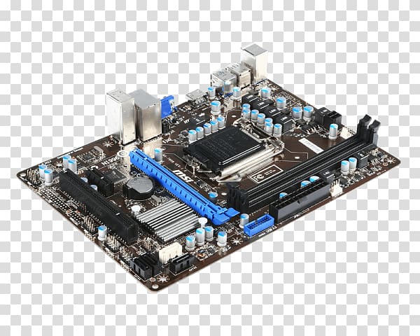 Intel Motherboard LGA 1155 MSI B75MA-E33 Micro-Star International, LGA 1155 transparent background PNG clipart