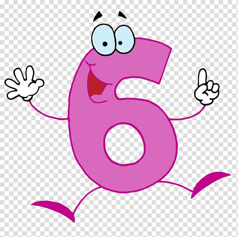 Cartoon , Happy cartoon number 6 transparent background PNG clipart