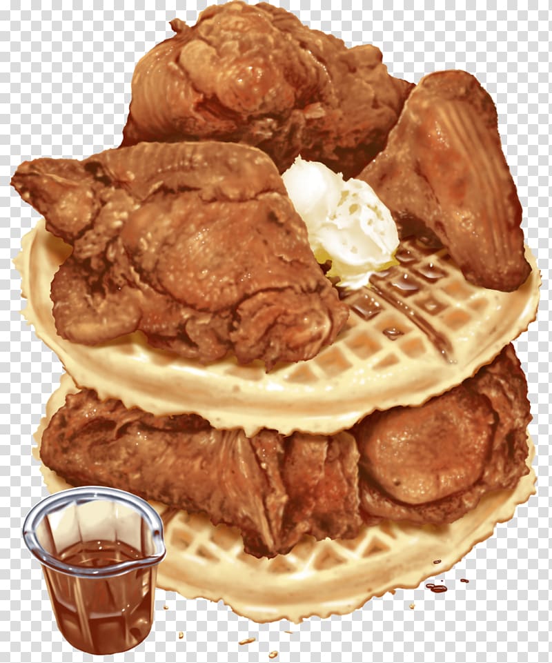 Chicken and waffles Breakfast Cuisine of the United States Eggo waffles, breakfast transparent background PNG clipart