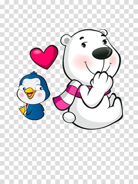 Polar bear Penguin Cartoon, Cartoon polar bear transparent background PNG clipart
