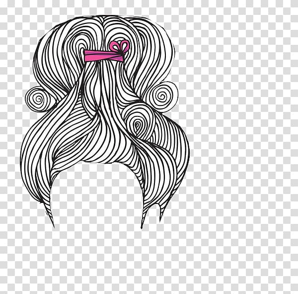 Illustration, Lovely lady hairstyle illustrations transparent background PNG clipart
