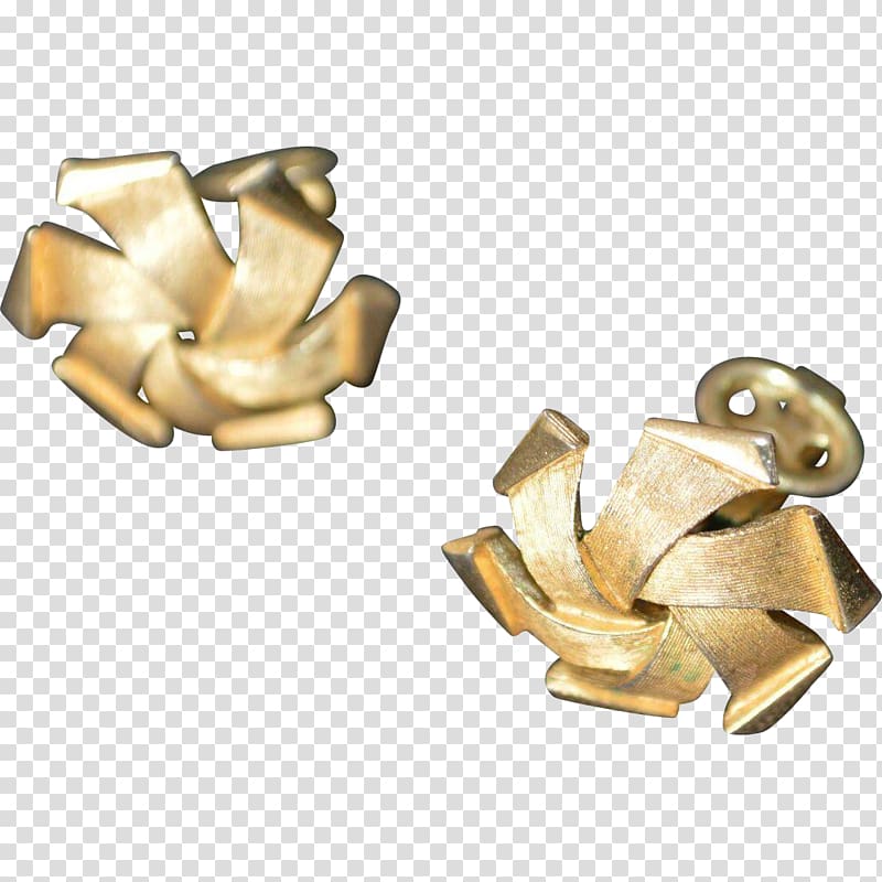 Earring 01504 Gold Material, pinwheel transparent background PNG clipart