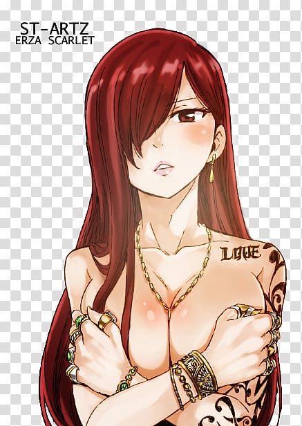 Erza Scarlet Natsu Dragneel Fairy Tail Elfman Strauss Tattoo, fairy tail transparent background PNG clipart