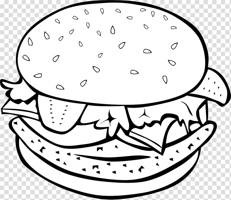 Hamburger French fries Junk food Fast food Coloring book, Burger transparent background PNG clipart