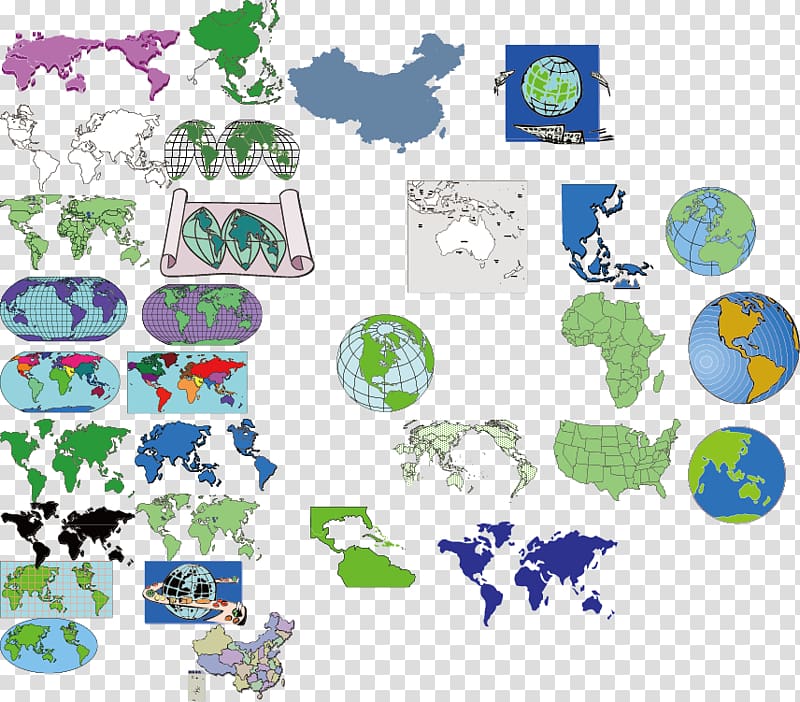 Icon, Summary of various types of maps transparent background PNG clipart