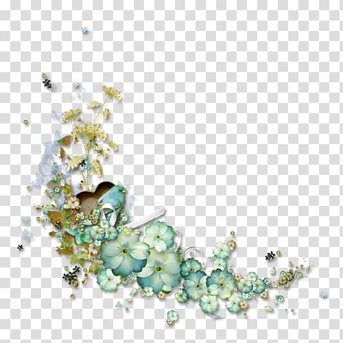 Flower Blog, four angle frame transparent background PNG clipart