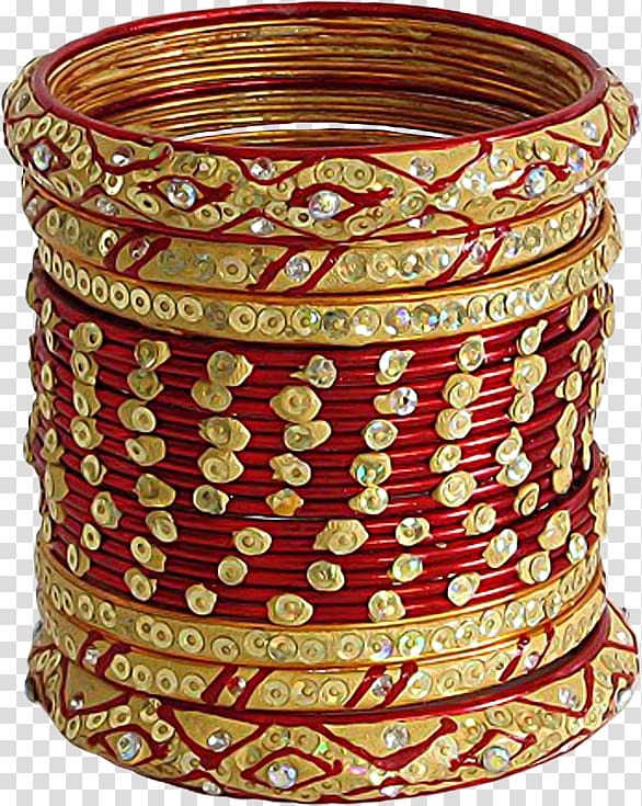 red and gold-colored bangles, India Bangle Jewellery Choora Bride, India Bracelet transparent background PNG clipart