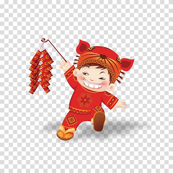 China Firecracker Chinese New Year Oudejaarsdag van de maankalender Graphics tablet, Firecrackers Doll transparent background PNG clipart