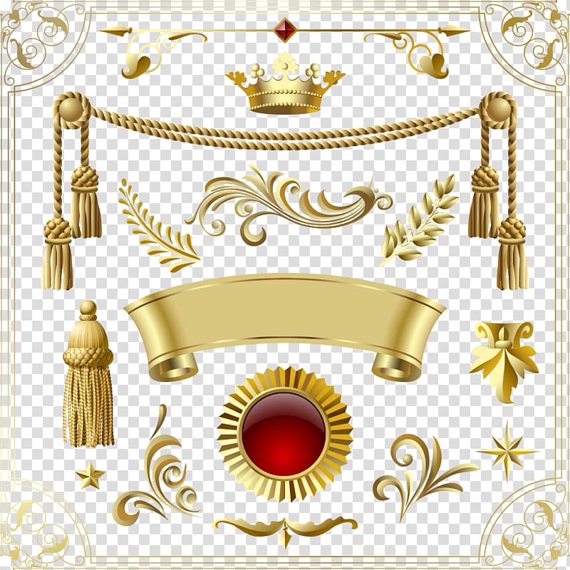 Adobe Illustrator Icon, golden crown and banner, gold crown and wreath decor on blue surface transparent background PNG clipart