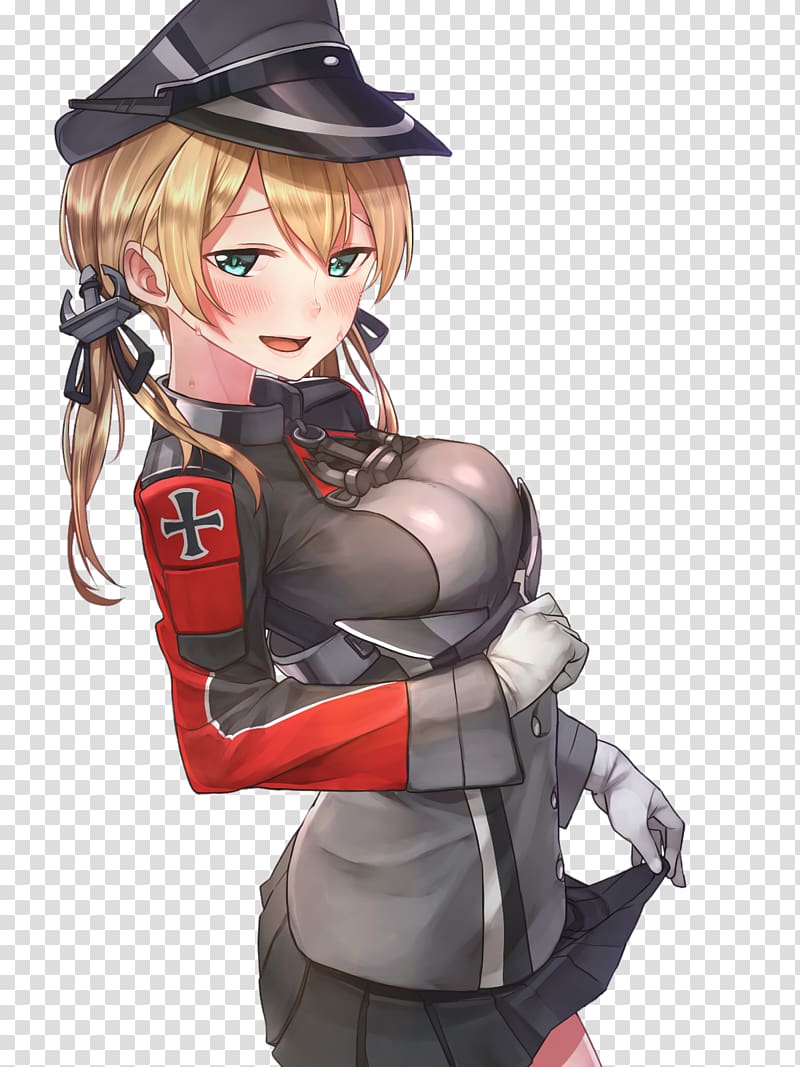 Kantai Collection German cruiser Prinz Eugen Anime Heavy cruiser, Anime transparent background PNG clipart