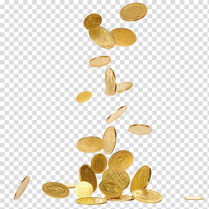 round gold-colored coin lot, Gold coin .xchng, coin transparent background PNG clipart