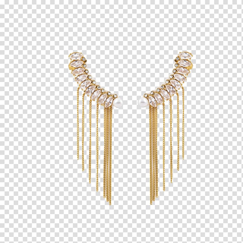 Earring Кафф Necklace Cuff Jewellery, Pearl chain transparent background PNG clipart
