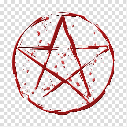Pentacle Pentagram Wicca Witchcraft Religion, Blood effect transparent background PNG clipart