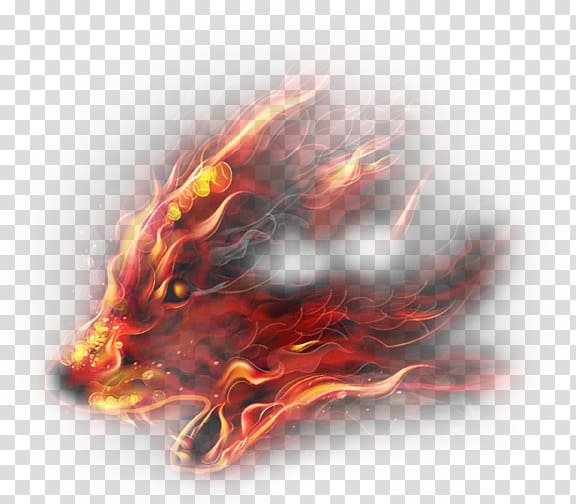 red fire wolf illustration, Creative fire wolf transparent background PNG clipart