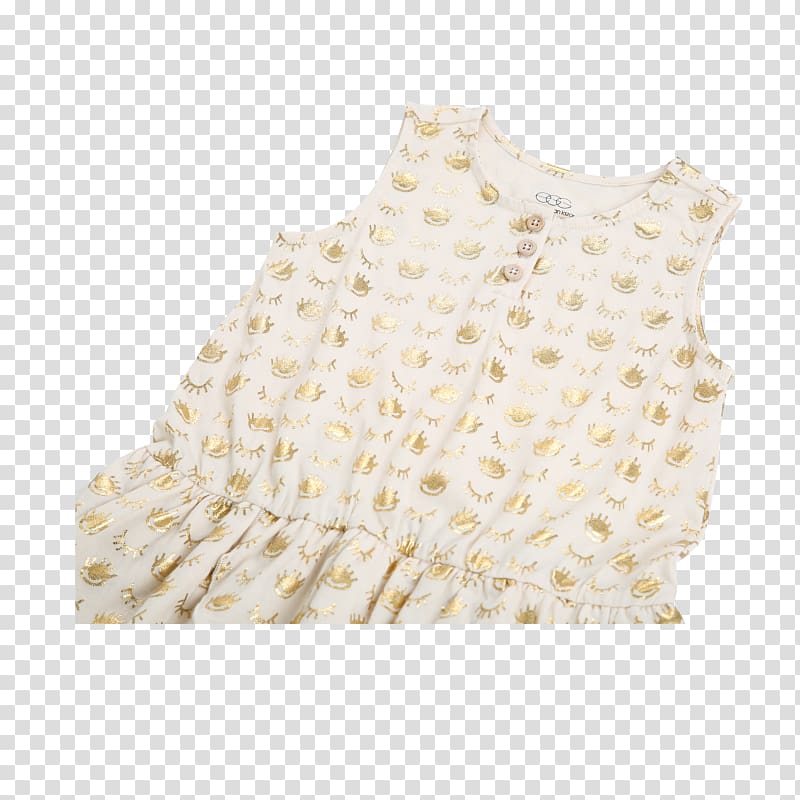 Ruffle Sleeve Dress Beige, bottom gold transparent background PNG clipart