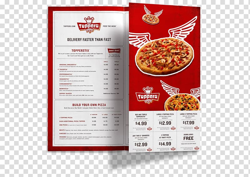 Toppers Pizza Cafe Italian cuisine Menu, pizza transparent background PNG clipart