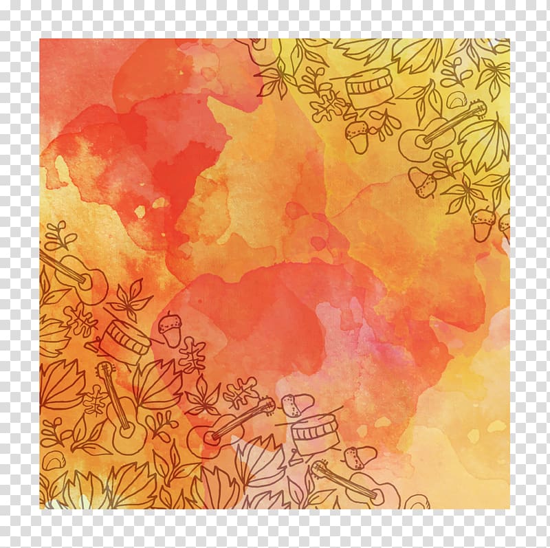 Drawing Computer file, Hand-painted cartoon autumn background transparent background PNG clipart