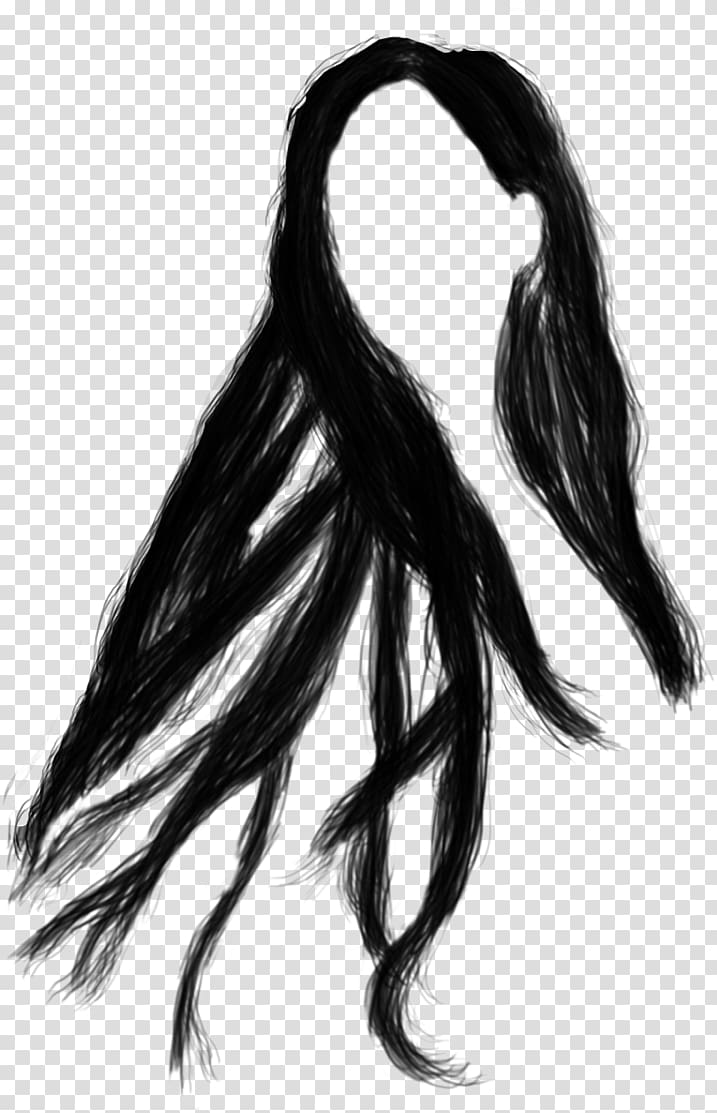 Hair coloring Drawing Human hair color Black hair, long hair transparent background PNG clipart