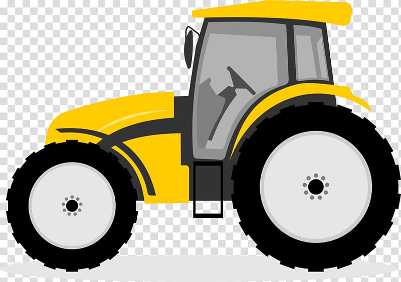 yellow and black tractor , Tractor Cartoon John Deere, Cartoon Tractor transparent background PNG clipart