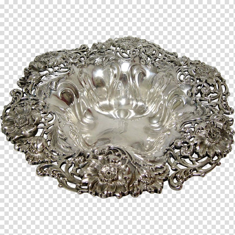 Sterling silver Silver-gilt Platter Gorham Manufacturing Company, silver transparent background PNG clipart