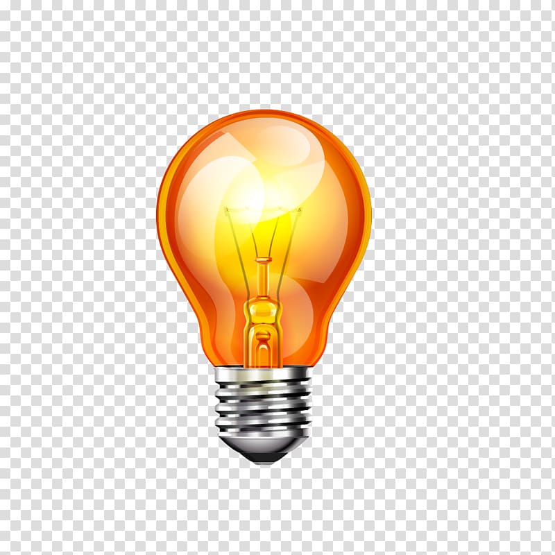 Incandescent light bulb Electric light, Hand-painted lamp transparent background PNG clipart