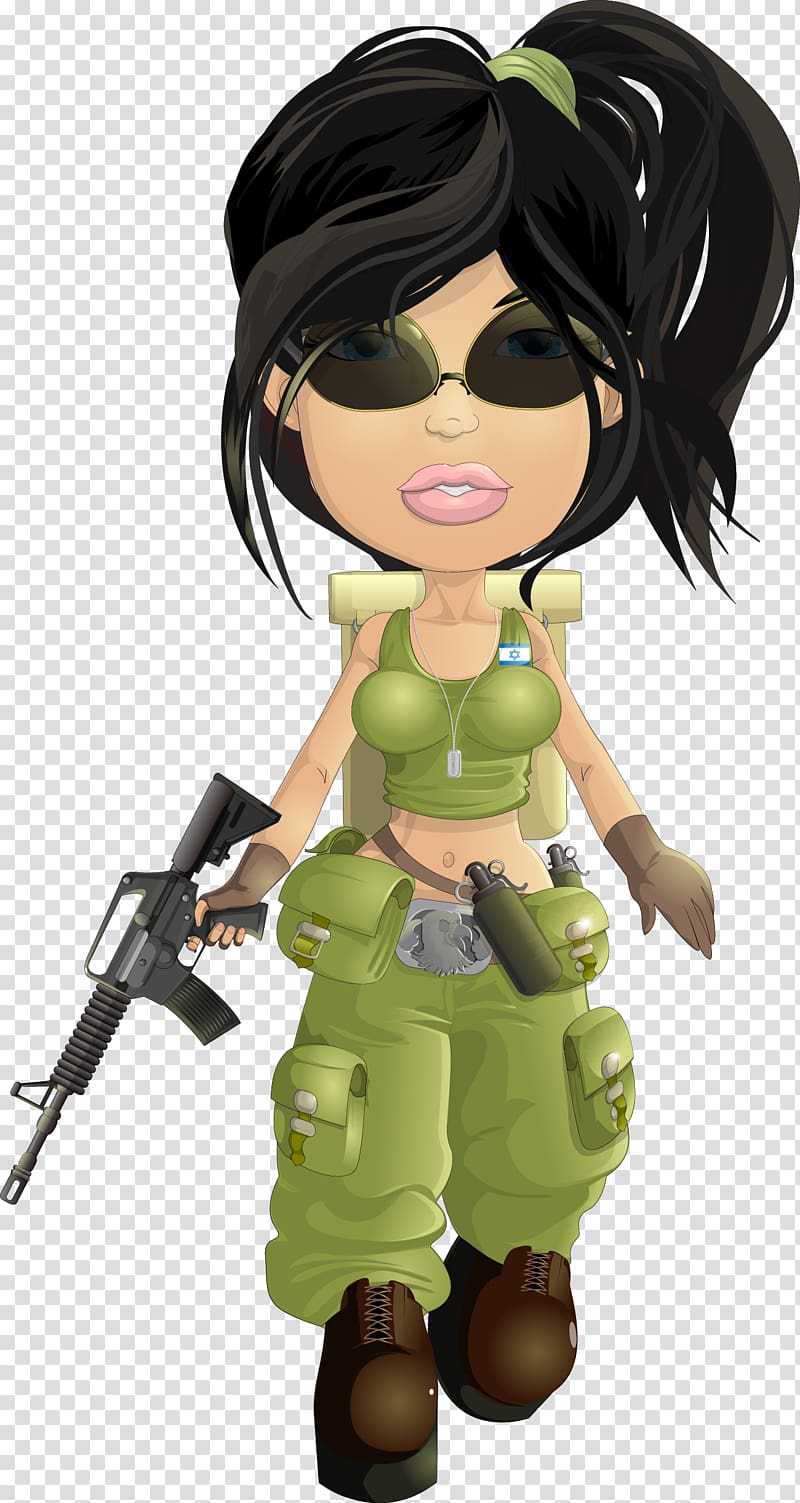 Soldier Military Female, Q version of the game Female warrior material transparent background PNG clipart