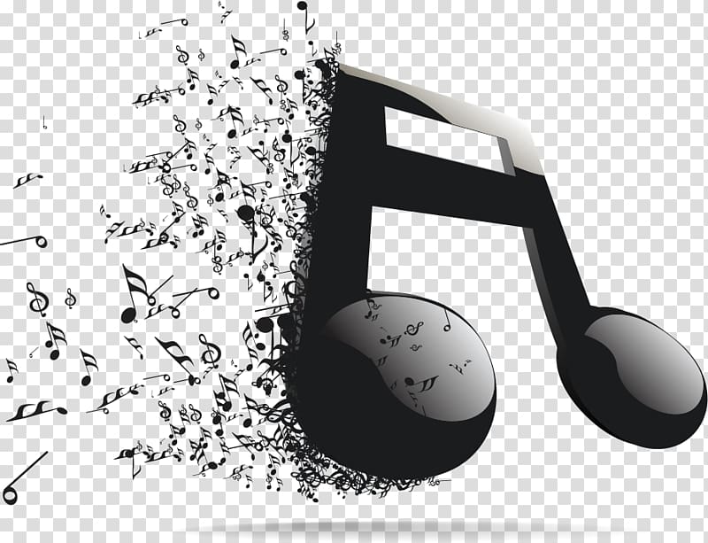 black music note , Musical note Musical theatre, dj transparent background PNG clipart