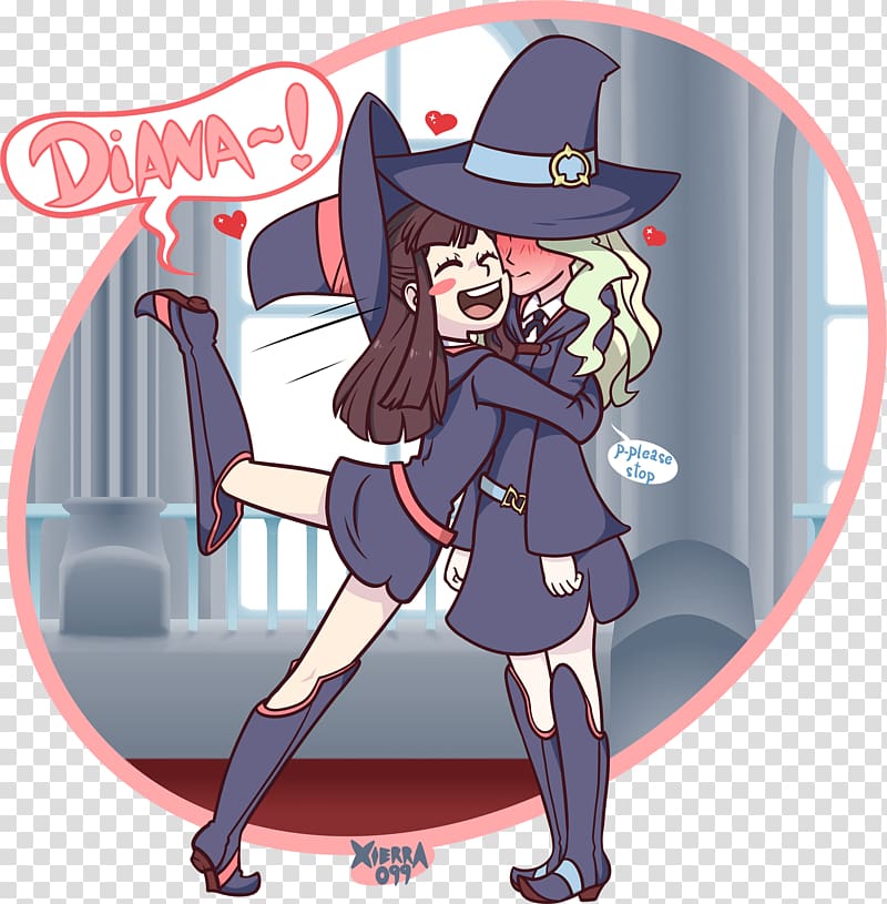 Diana Cavendish Akko Kagari Shiny Chariot Yuri Art, Little Witch Academia transparent background PNG clipart