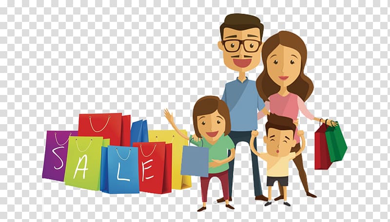 Family Shopping Child, Hand-painted decorative pattern family shopping transparent background PNG clipart