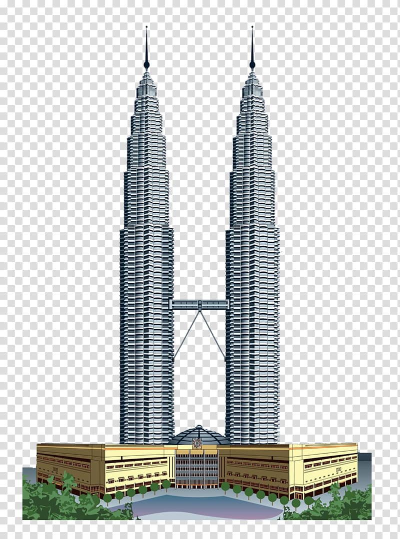 Petronas Tower, Malaysia illustration, Petronas Towers Taipei 101 Burj Khalifa Willis Tower World Trade Center, malaysia transparent background PNG clipart