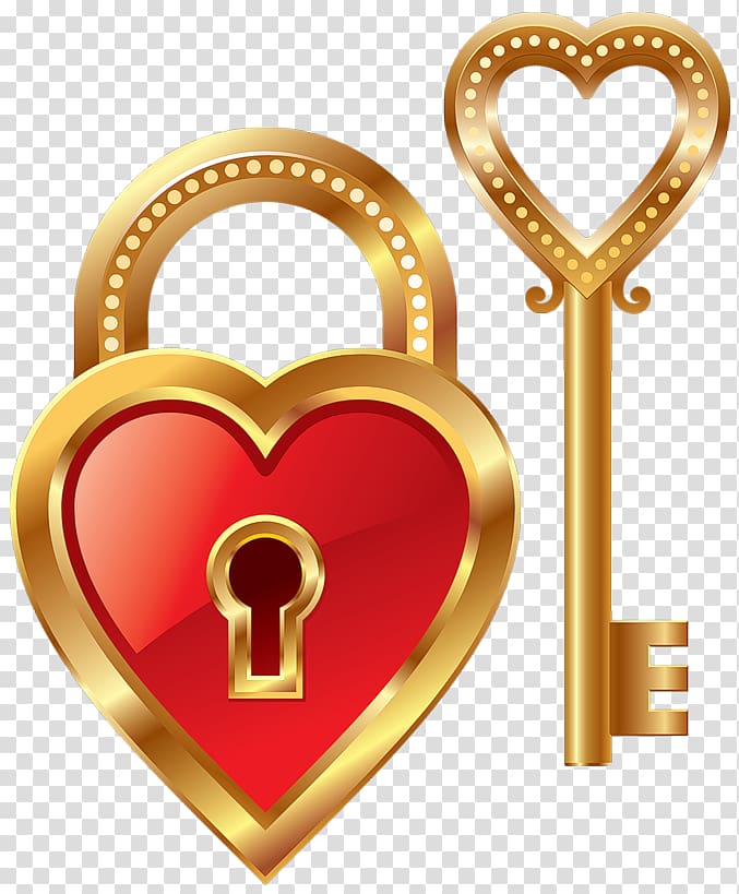 Pin tumbler lock Skeleton key , Heart Key transparent background PNG clipart