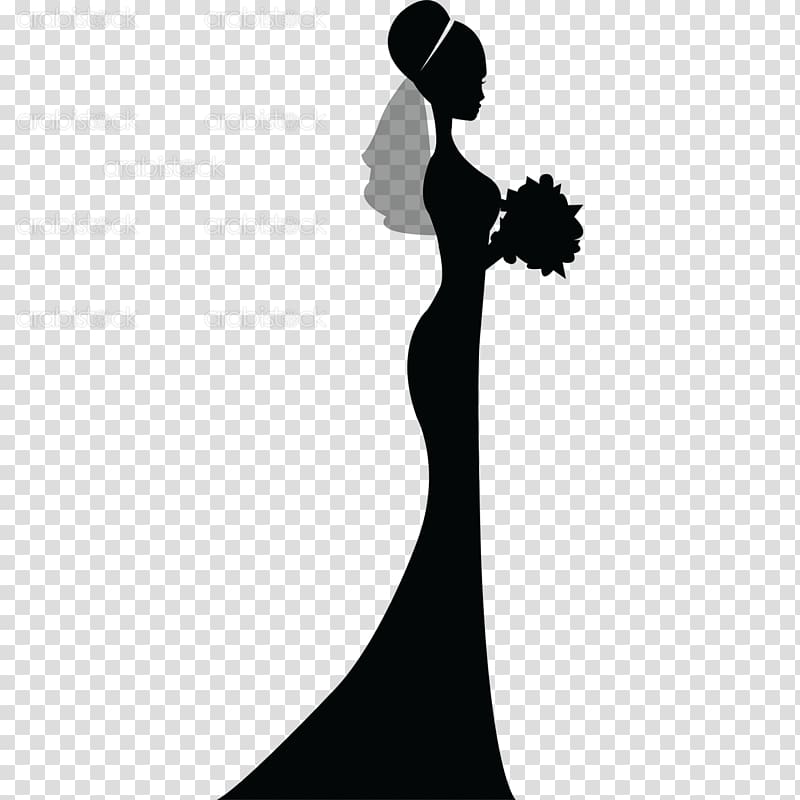 Silhouette Bridegroom Bridesmaid Wedding, Silhouette transparent background PNG clipart