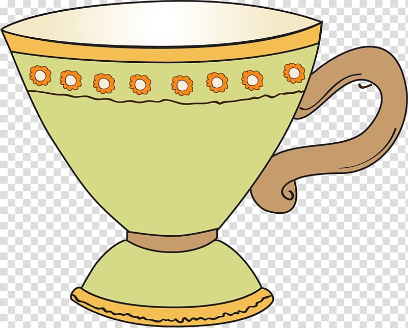 Coffee cup , Hand painted green cup circle transparent background PNG clipart