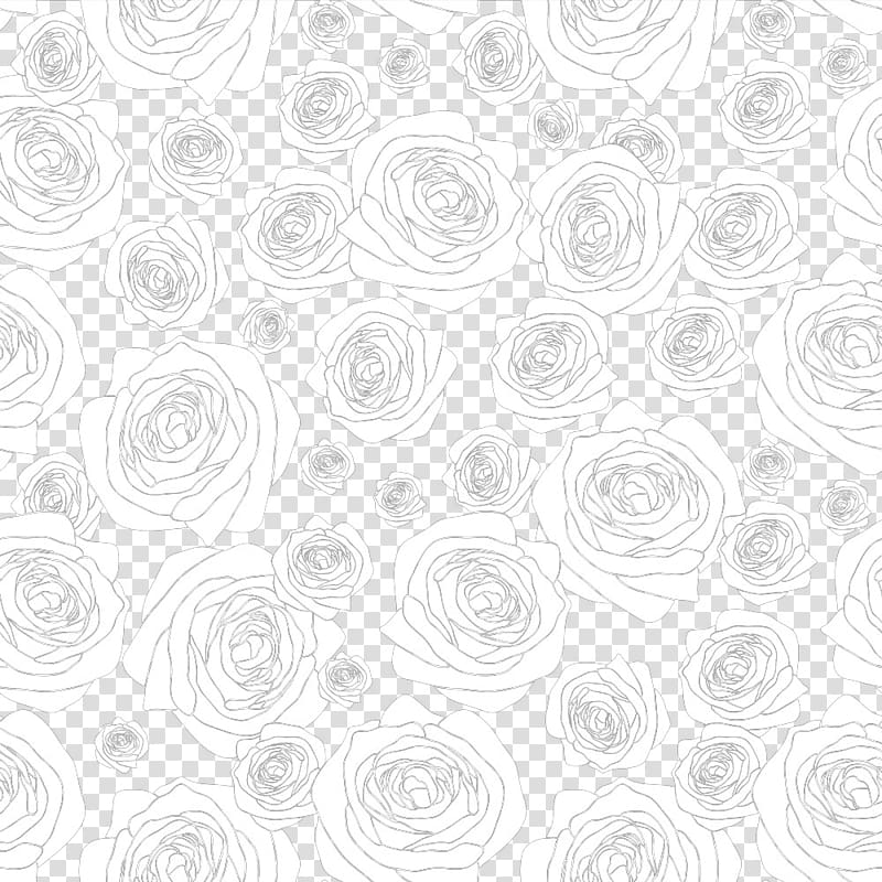 white roses art, White Textile Black Pattern, Rose sketch pattern transparent background PNG clipart