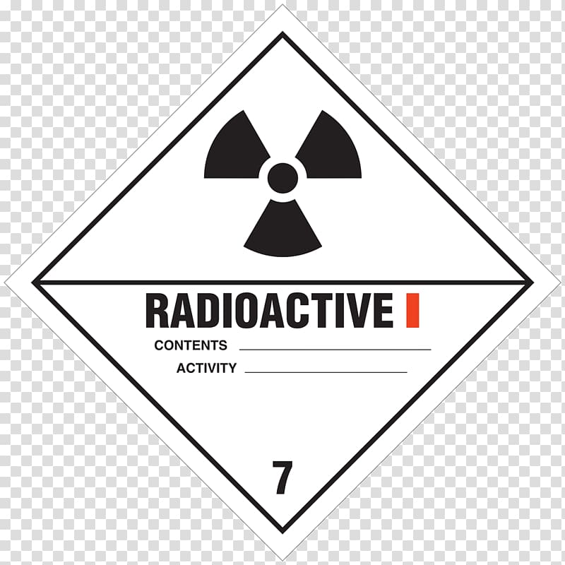 HAZMAT Class 7 Radioactive substances Dangerous goods Label Hazchem Placard, dangerous goods transparent background PNG clipart