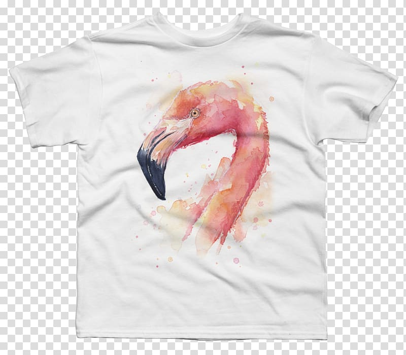 T-shirt Watercolor painting Art Bird, flamingo illustration transparent background PNG clipart