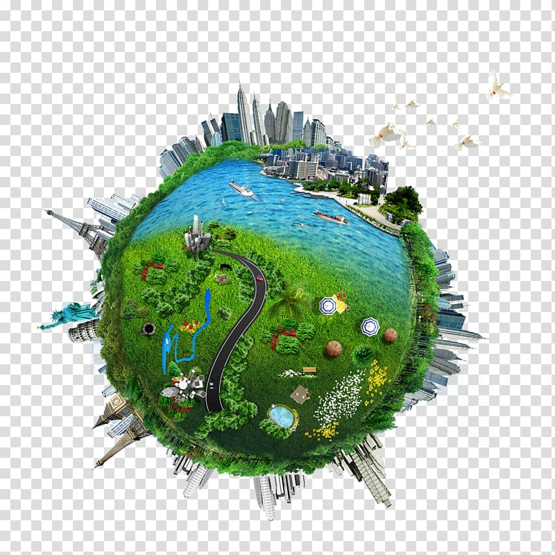 Manufacturing Industry Energy conservation, Free Earth City meadow ocean pull material transparent background PNG clipart