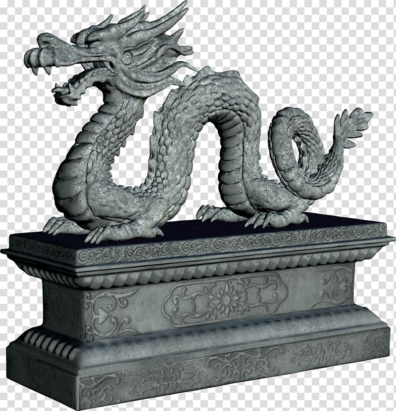 Stone sculpture Dragon Figurine, Sculpture stone dragon dragon pull the material transparent background PNG clipart