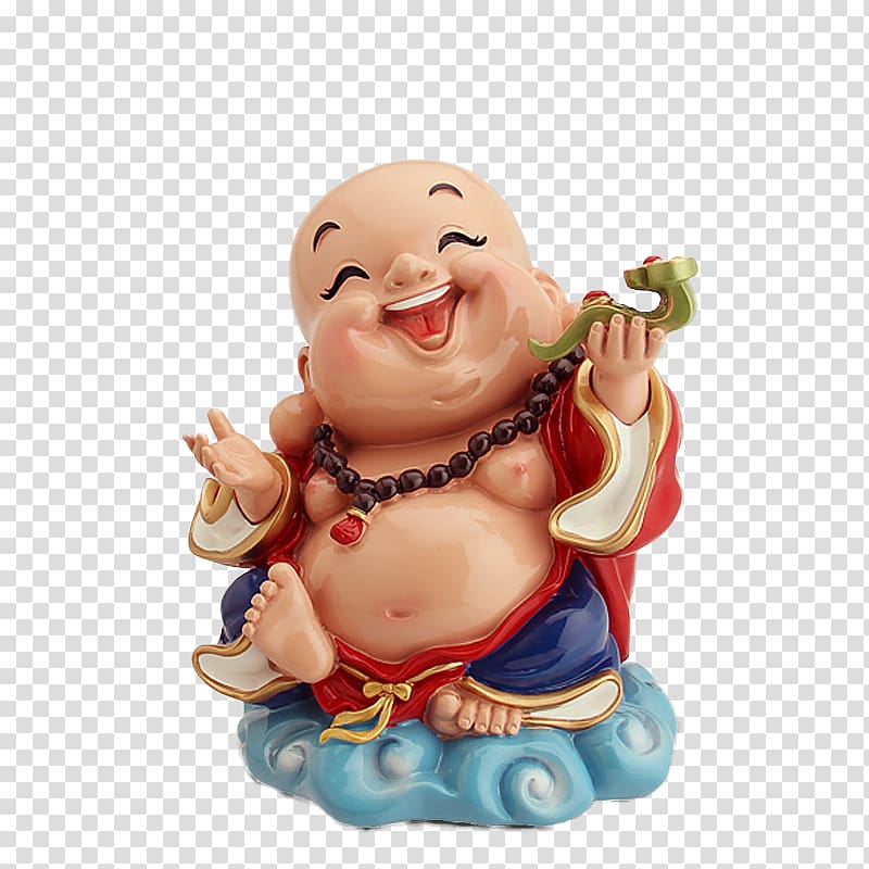 Q-version Computer file, q version of Laughing Buddha,Ruyi transparent background PNG clipart