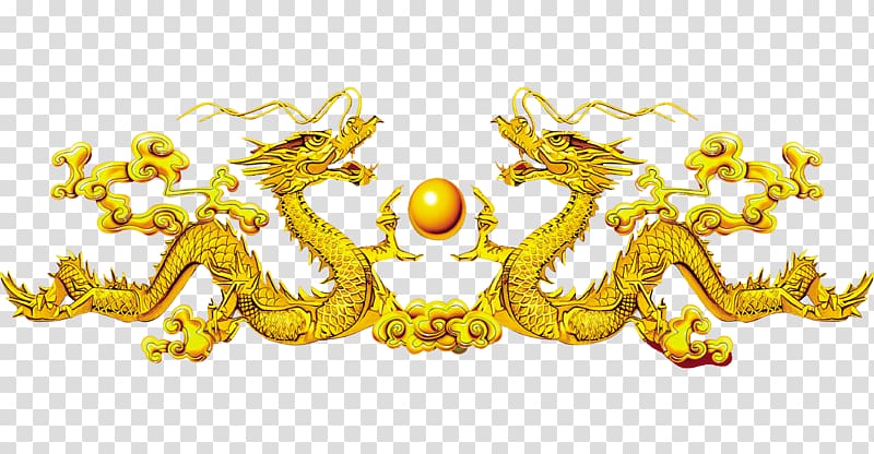 two Chinese dragons illustration, China Chinese dragon Art, Dragons transparent background PNG clipart