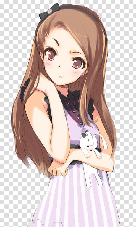 Brown hair Anime Black hair Blue hair, Anime transparent background PNG clipart