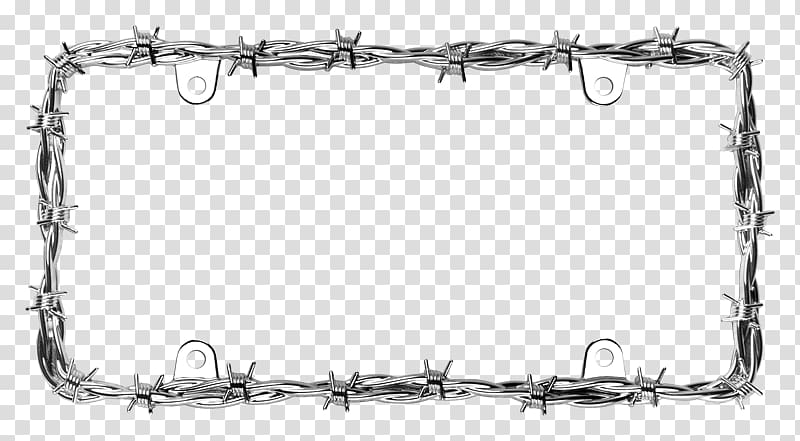 Car Vehicle License Plates Barbed wire Chrome plating, wire transparent background PNG clipart